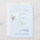 Invitation Baby shower Blue Twinkle Twinkle Stars (Devant)