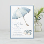 Invitation Baby shower Blue Umbrella Baby Chaussures (Debout devant)
