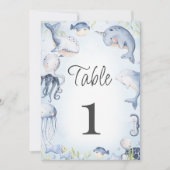 Invitation Baby shower Blue Under the Sea Boys Numéro de tabl (Devant)