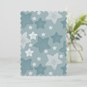 Invitation Baby shower Blue Watercolor Stars (Debout devant)