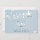 Invitation Baby shower Blue Winter Snowflake pour les garçons (Devant)