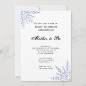 Invitation Baby shower Blue Winter Snowflakes (Devant)