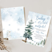 Invitation Baby shower Blue Winter Wonderland