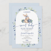 Invitation Baby shower Blueberry (Devant / Derrière)