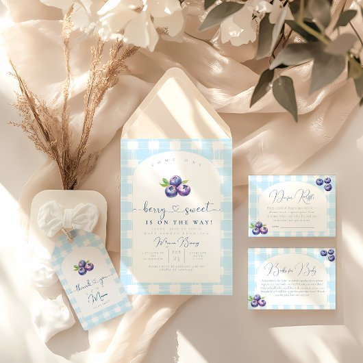 Invitation baby shower Blueberry