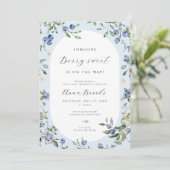 Invitation Baby shower Blueberry | Berry Sweet (Debout devant)