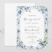 Invitation Baby shower Blueberry | Berry Sweet (Devant / Derrière)