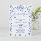 Invitation Baby shower Blueberry Bow (Debout devant)
