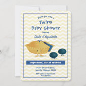 Invitation Baby shower Blueberry Pie Twins (Devant)