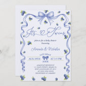 Invitation Baby shower Blueberry Twins (Devant / Derrière)
