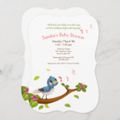 Invitation Baby shower Bluebird (Devant / Derrière)