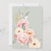 Invitation Baby shower Blush Coral Citrouille Peony Floral (Dos)