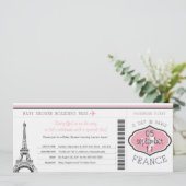 Invitation Baby shower Boarding Pass à Paris (Debout devant)