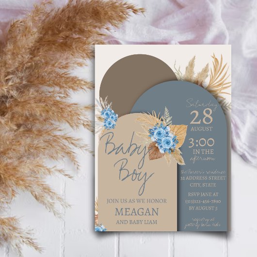 Invitation Baby shower Bohême