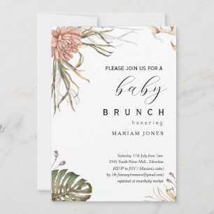 Invitation baby shower bohème