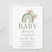 Invitation Baby Shower Bohème Arc-en-Ciel (Devant)