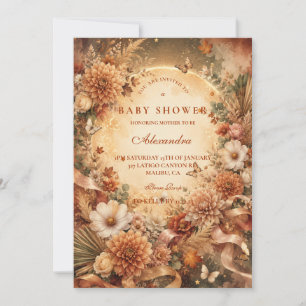 Invitation Baby Shower Bohème Automnal Fantaisiste