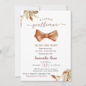 Invitation Baby Shower Bohème Automnal pour Gentleman avec Nœ (Devant)