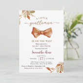 Invitation Baby Shower Bohème Automnal pour Gentleman avec Nœ (Debout devant)