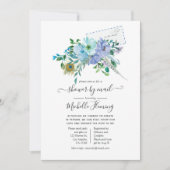 Invitation Baby Shower Bohème Bleu et Menthe par courrier (Devant)