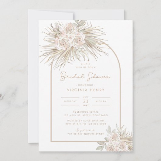 Invitation Baby Shower Bohème Chic (Devant)
