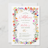 Invitation Baby shower bohème chic moderne avec fleurs sauvag (Devant)