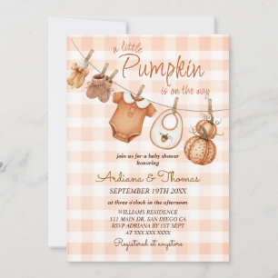 Invitation Baby shower Bohème Citrouille