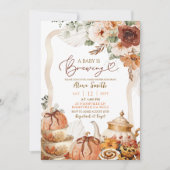 Invitation Baby Shower Bohème Coquette Citrouille Thé d'Autom (Devant)