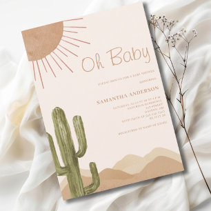 Invitation Baby Shower Bohème Désert Cactus Oh Bébé