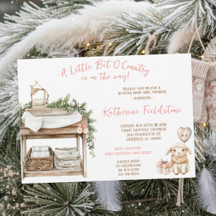 Invitation Baby Shower Bohème d'Hiver pour Petite Fille Littl