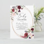 Invitation Baby shower bohème en or rose roux (Debout devant)