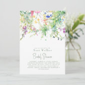 Invitation Baby Shower Bohème Fleurie en Cascade pour la Mari (Debout devant)