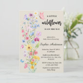 Invitation Baby Shower Bohème Fleuriste Neutre (Debout devant)