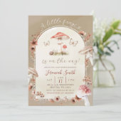 Invitation Baby Shower Bohème Fleurs de Champignon Fungi (Debout devant)
