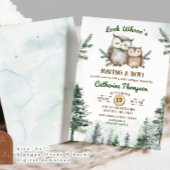 Invitation Baby Shower Bohème Hibou Végétal
