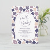 Invitation Baby Shower Bohème Mignon Fleur de Marguerite (Debout devant)