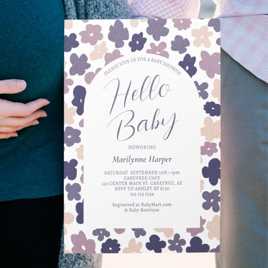 Invitation Baby Shower Bohème Mignon Fleur de Marguerite