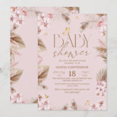 Invitation Baby Shower Bohème Moderne (Devant / Derrière)