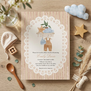 Invitation Baby Shower Bohème Neutre pour la Nursery