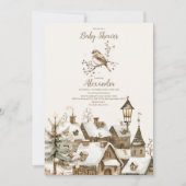 Invitation Baby Shower Bohème Noël Hiver (Devant)