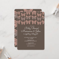 Baby Shower Bohème Papillon Rose et Marron
