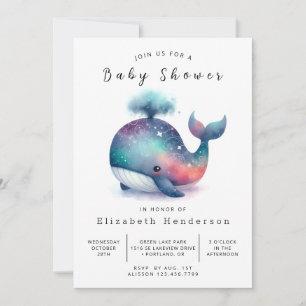 Invitation Baby shower Bohème Personnalisé Baleine
