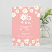 Invitation Baby shower Bohème Rose Floral Daisy (Debout devant)