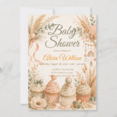 Invitation Baby-Shower Bohème Rustique (Devant)