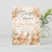 Invitation Baby-Shower Bohème Rustique (Debout devant)
