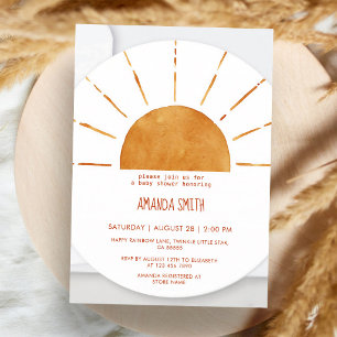 Invitation Baby Shower Bohème Sunshine Jaune