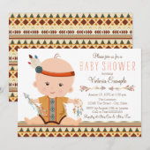 Invitation Baby Shower Bohème Tribal (Devant / Derrière)