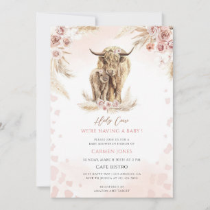 Invitation Baby-Shower Bohème Vache Sacrée