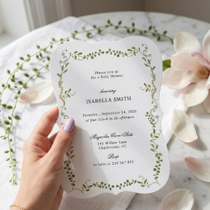 Invitation Baby-Shower Bohème Végétal