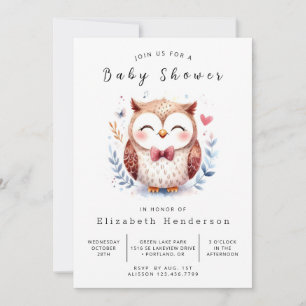 Invitation Baby shower Bohemian Boho Owl